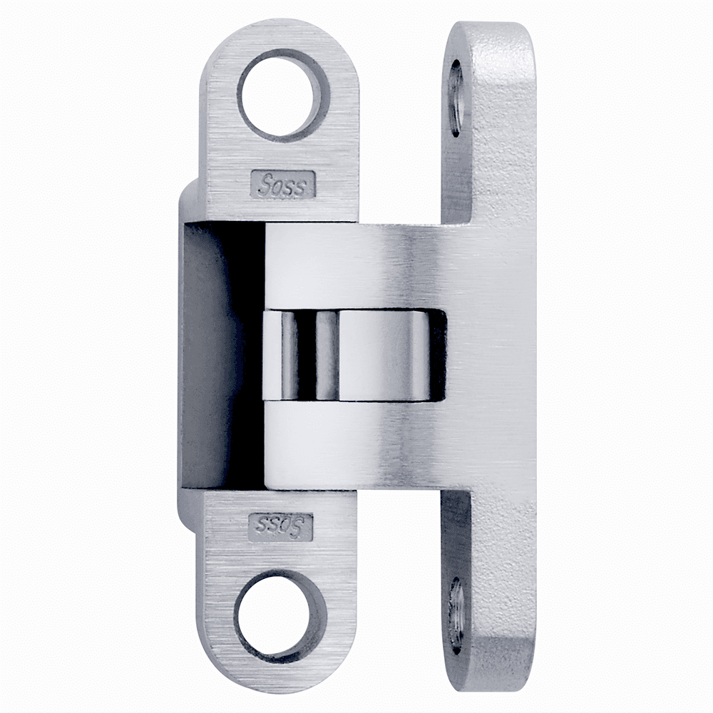 504 Wrap Around Invisible 92° Opening Hinge, Satin Chrome Main - Image