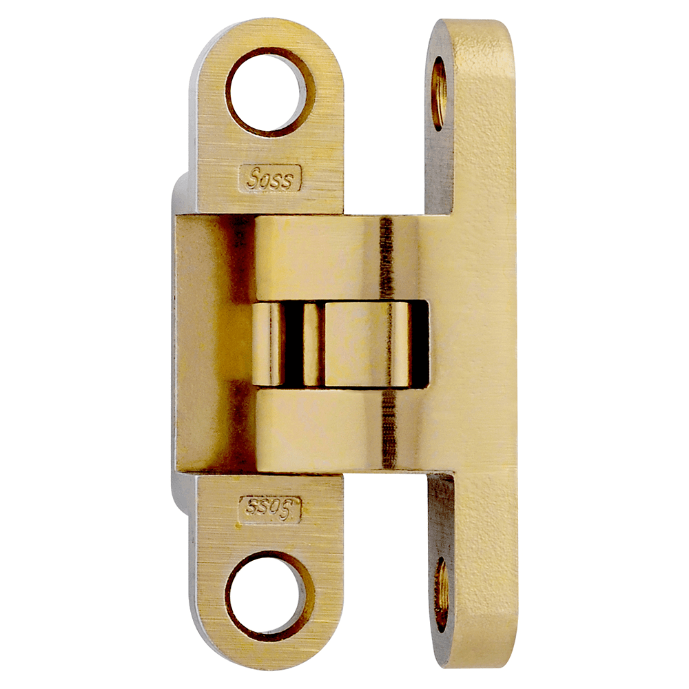 504 Wrap Around Invisible 92° Opening Hinge, Satin Brass Main - Image