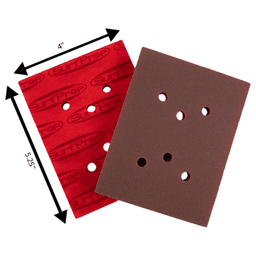 Fine Grit Aluminum Oxide 6 Holes ProFoam Abrasive Pad, 4" x 5-1/4" x 1/2" (12/Box) Alt 4 - Image