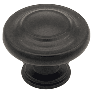 1-1/4" Heritage Round Knob, Matte Black Main - Image