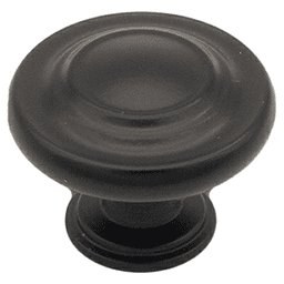 1-1/4" Heritage Round Knob, Matte Black Main - Image
