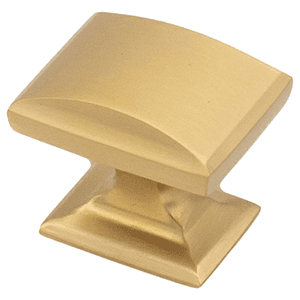 1-1/4" Heritage Rectangle Knob, Brushed Satin Brass Main - Image