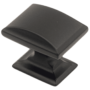 1-1/4" Heritage Rectangle Knob, Matte Black Main - Image