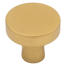 1-11/32" City Style Round Cabinet Knob, Brushed Satin Brass Main - Image