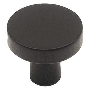 1-11/32" City Style Round Cabinet Knob, Matte Black Main - Image