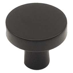 1-11/32" City Style Round Cabinet Knob, Matte Black Main - Image