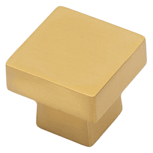 1-11/64" City Style Round Cabinet Knob, Brushed Satin Brass Main - Image