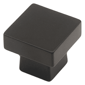 1-11/64" City Style Round Cabinet Knob, Matte Black Main - Image