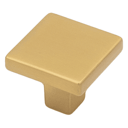 1-1/8" Skyline Square Cabinet Knob, Brushed Satin Brass Main - Image