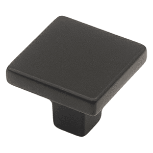 1-1/8" Skyline Square Cabinet Knob, Matte Black Main - Image