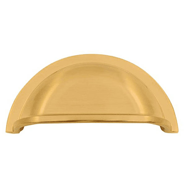 2-63/64" Heritage Cup Pull, Brushed Satin Brass Main - Image