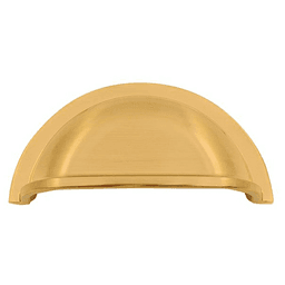 2-63/64" Heritage Cup Pull, Brushed Satin Brass Main - Image
