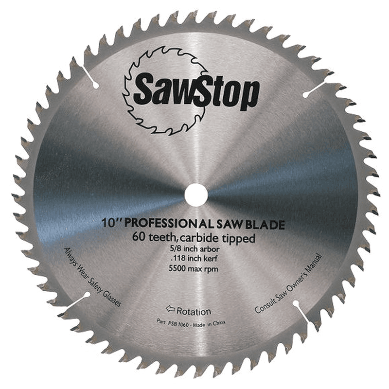 10 inch carbide-tipped combination saw blade for precision cross cuts on soft and hard wood
