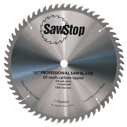10 inch carbide-tipped combination saw blade for precision cross cuts on soft and hard wood