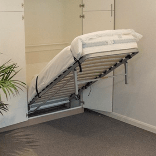 Wall Recess or Closet Bed - Selby Furniture Hardware Mfg Descending Twin Bed Behind Bi-Fold Door