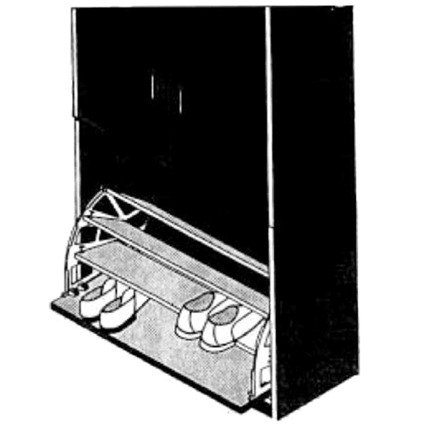 Selby Shoe Storage Hinge Set - Custom Cabinet Enclosure and Mounting Levels