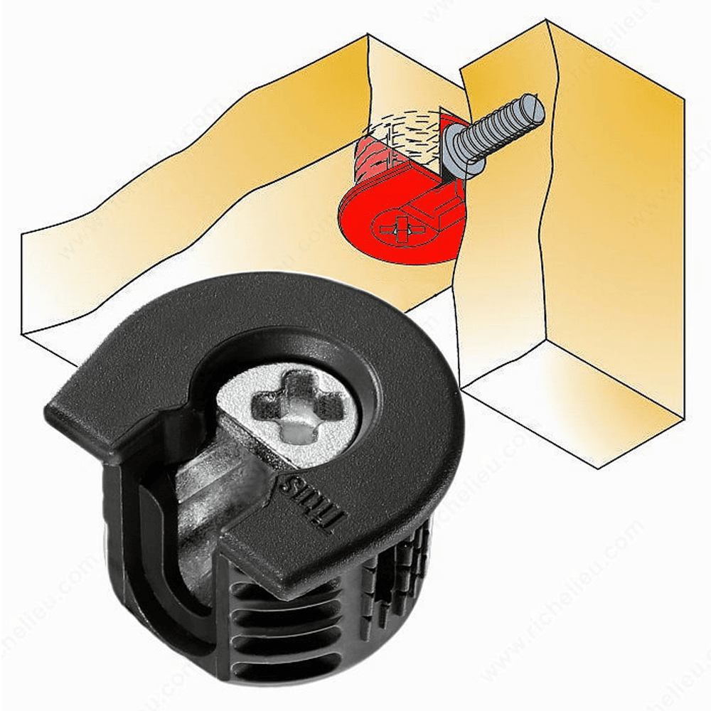 CamFix 19mm Knock-In Housing for Drop-On System 6 Dowel, Black, Box of 2500 - Alt Image 1