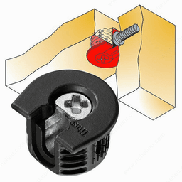 CamFix 19mm Knock-In Housing for Drop-On System 6 Dowel, Black, Box of 2500 - Alt Image 1