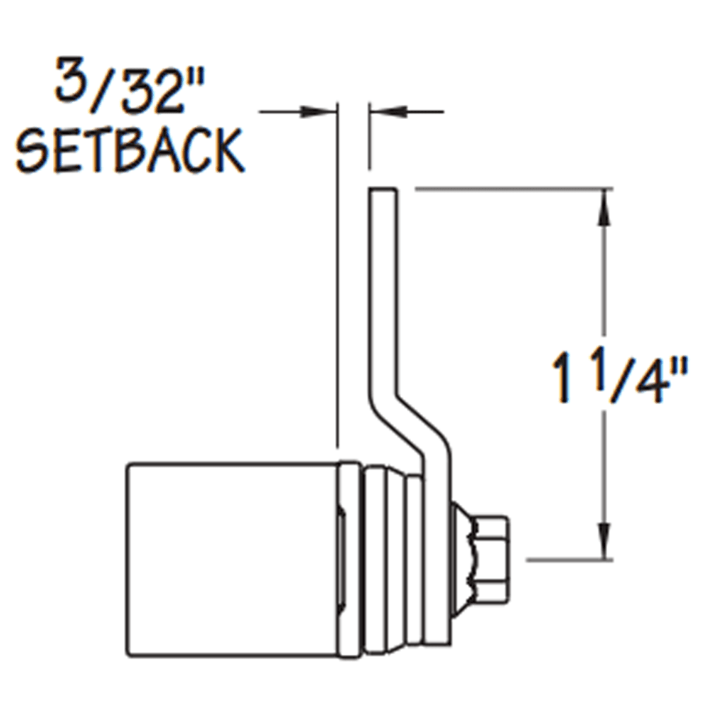 Type 093 Cam Body for Timberline Locks, 1-1/4" Cam Length, Vertical Mount - Alt Image 1