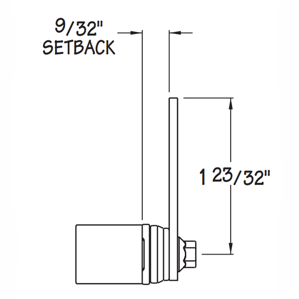 Type 097 Cam Body for Timberline Locks, 1-23/32" Cam Length, Vertical Mount - Alt Image 1