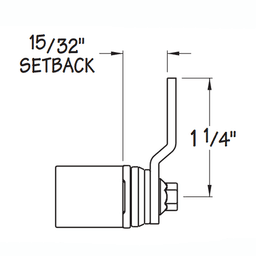 Type 098 Cam Body for Timberline Locks, 1-1/4" Cam Length, Vertical Mount - Alt Image 1