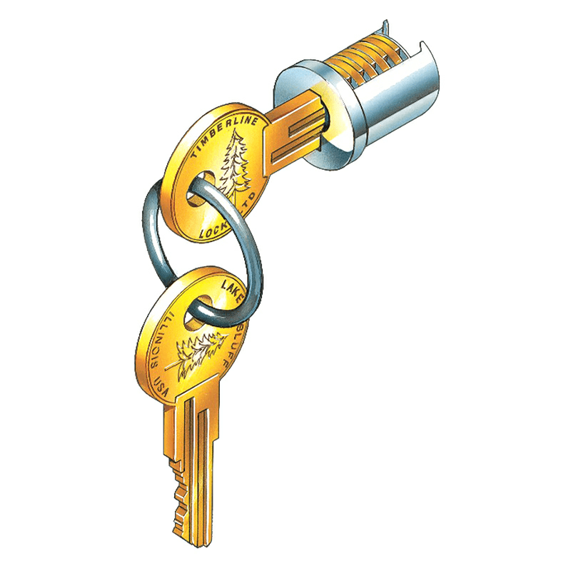 LP-800 Lock Plug, White, Keyed to 104TA Key - Main Image