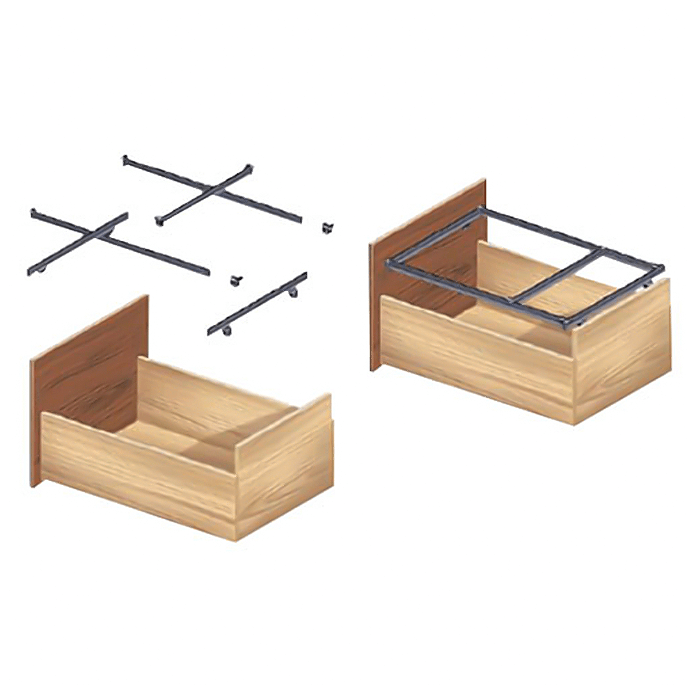 Compx Timberline File Frame Set for Letter Width File in Black - Innovative Filing System for Letter, Legal and A4 Files