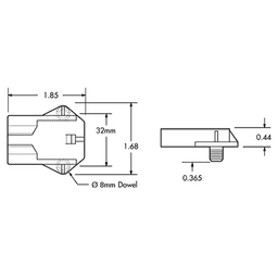 8mm Dowel Molded V-Notch Bracket C-173 Alt 1 - Image
