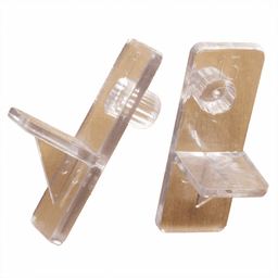 Clear finish Mullion Shelf Support for 1/4" shelves, 100/Box