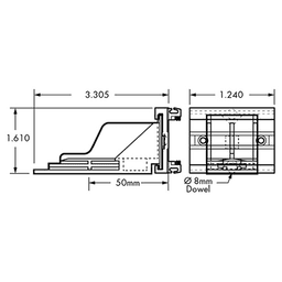 8mm Dowel Undermount Adjustable Bracket C-573 Alt 1 - Image