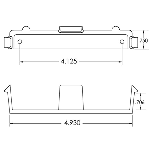 False Front Clip with Standoff for 5" Opening, Gray Alt 1 - Image