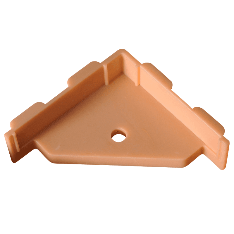 2-1/2" x 2-1/2" Corner Brace with Horizontal Tabs/No Boss or Lip, Beige - Main Image