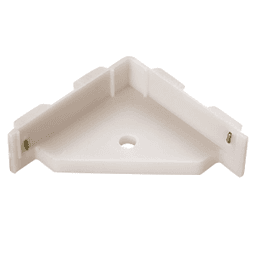 2-1/2" x 2-1/2" Corner Brace with Horizontal Tabs/No Boss or Lip, Beige - Alt Image 1