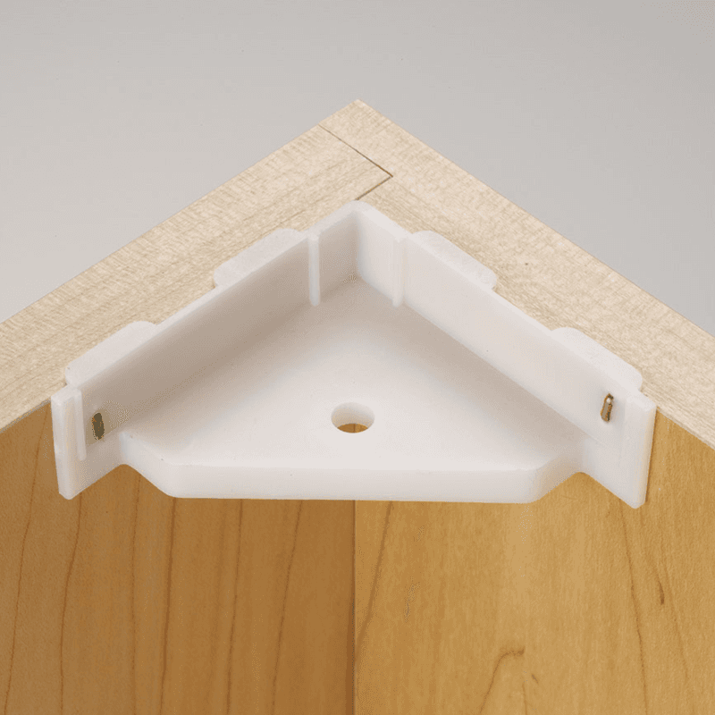 2-1/2" x 2-1/2" Corner Brace with Horizontal Tabs/No Boss or Lip, Beige - Alt Image 2