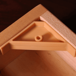 2-5/8" x 2-5/8" Corner Brace with Boss and Lip/No Tabs, Beige - Alt Image 1