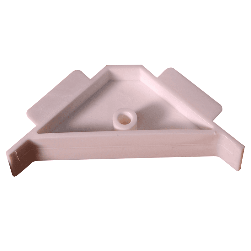 2-1/2" x 2-1/2" Corner Brace with Boss/Lip and Horizontal Tabs, White - Main Image