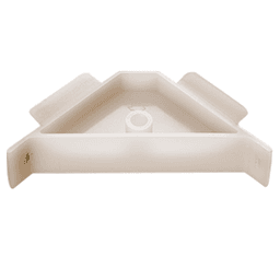 2-1/2" x 2-1/2" Corner Brace with Boss/Lip and Horizontal Tabs, Beige - Alt Image 1