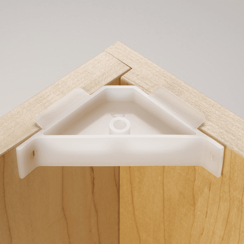 2-1/2" x 2-1/2" Corner Brace with Boss/Lip and Horizontal Tabs, Beige - Alt Image 2
