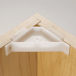 2-1/2" x 2-1/2" Corner Brace with Boss/Lip and Horizontal Tabs, Beige - Alt Image 2