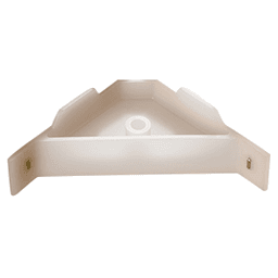2-5/8" x 2-5/8" Corner Brace with Boss/Lip and Vertical Tabs, Beige - Main Image