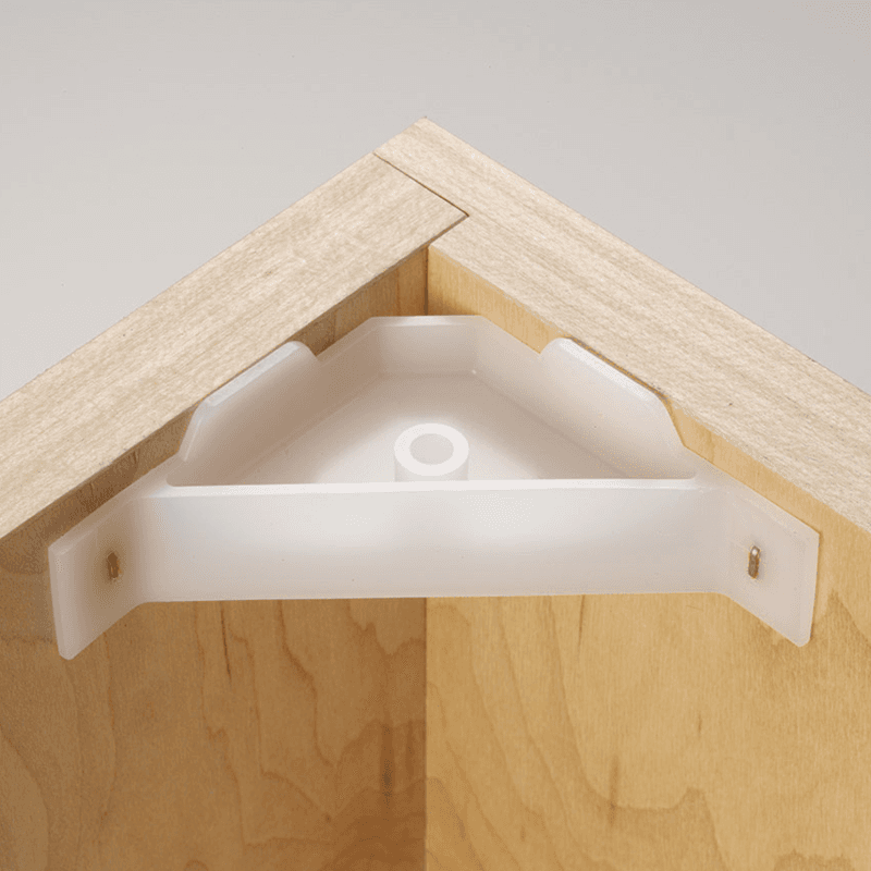 2-5/8" x 2-5/8" Corner Brace with Boss/Lip and Vertical Tabs, Beige - Alt Image 1