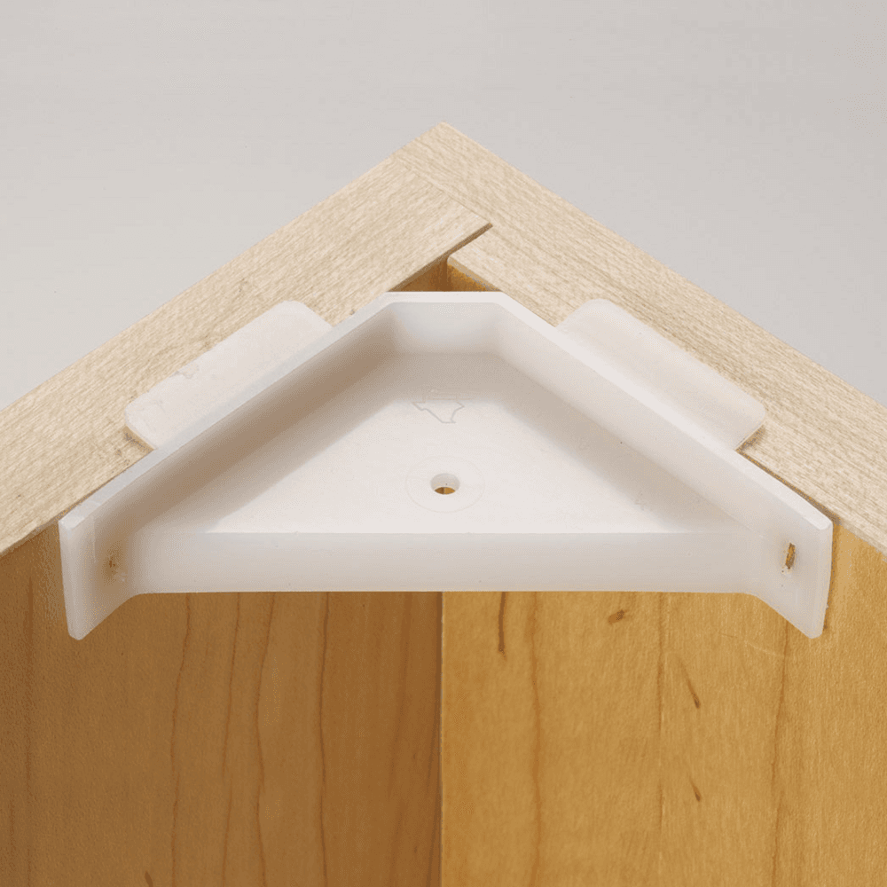 T-413 2-1/2" x 2-1/2" Corner Brace with Horizontal Tabs/No Boss or Lip, Natural - Alt Image 1