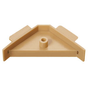 2-1/2" x 2-1/2" Corner Brace with Horizontal Tabs and Boss/No Lip, Beige - Main Image