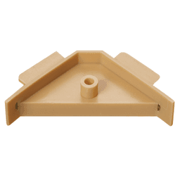 2-1/2" x 2-1/2" Corner Brace with Horizontal Tabs and Boss/No Lip, Beige - Main Image