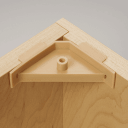 2-1/2" x 2-1/2" Corner Brace with Horizontal Tabs and Boss/No Lip, Beige - Alt Image 1
