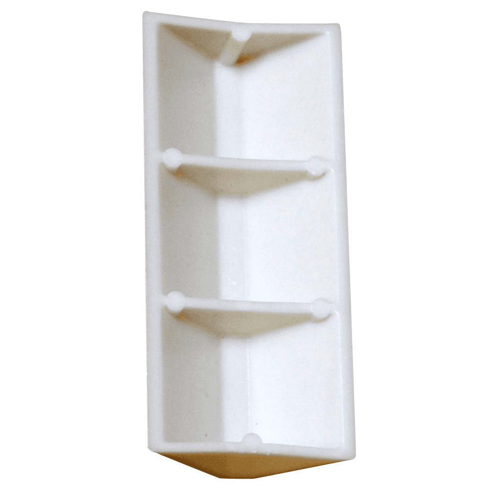 3" x 1" High Density Polyethylene Glue/Staple Block, White - Main Image