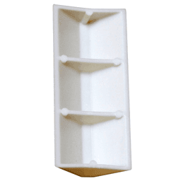 3" x 1" High Density Polyethylene Glue/Staple Block, White - Main Image