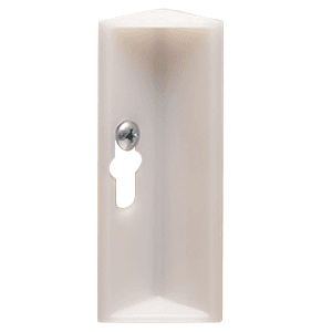 3-1/4" x 1" HIPS Plastic Glue/Staple Block with Keyhole, Natural - Main Image