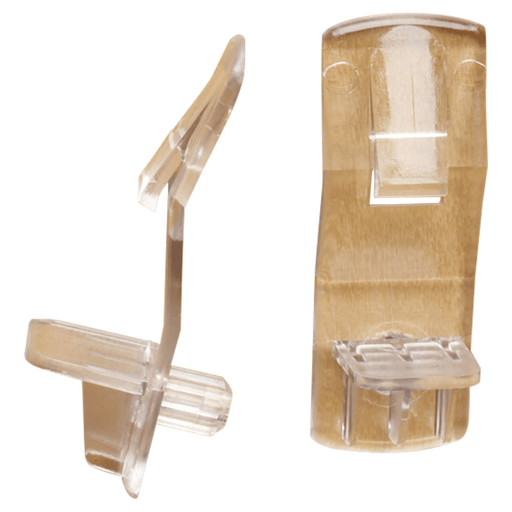 Clear Finish Locking Shelf Support with 1/4" Offset and 19/64" Dowel Length for 5/8" Shelves by Tenn-Tex