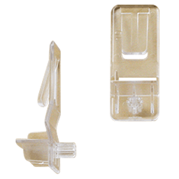 Tenn-Tex Clear Finish 1/4" Left Hand Locking Shelf Support for 15mm Shelves with 5/16" Dowel Length and 1/4" Offset - 2000/Box